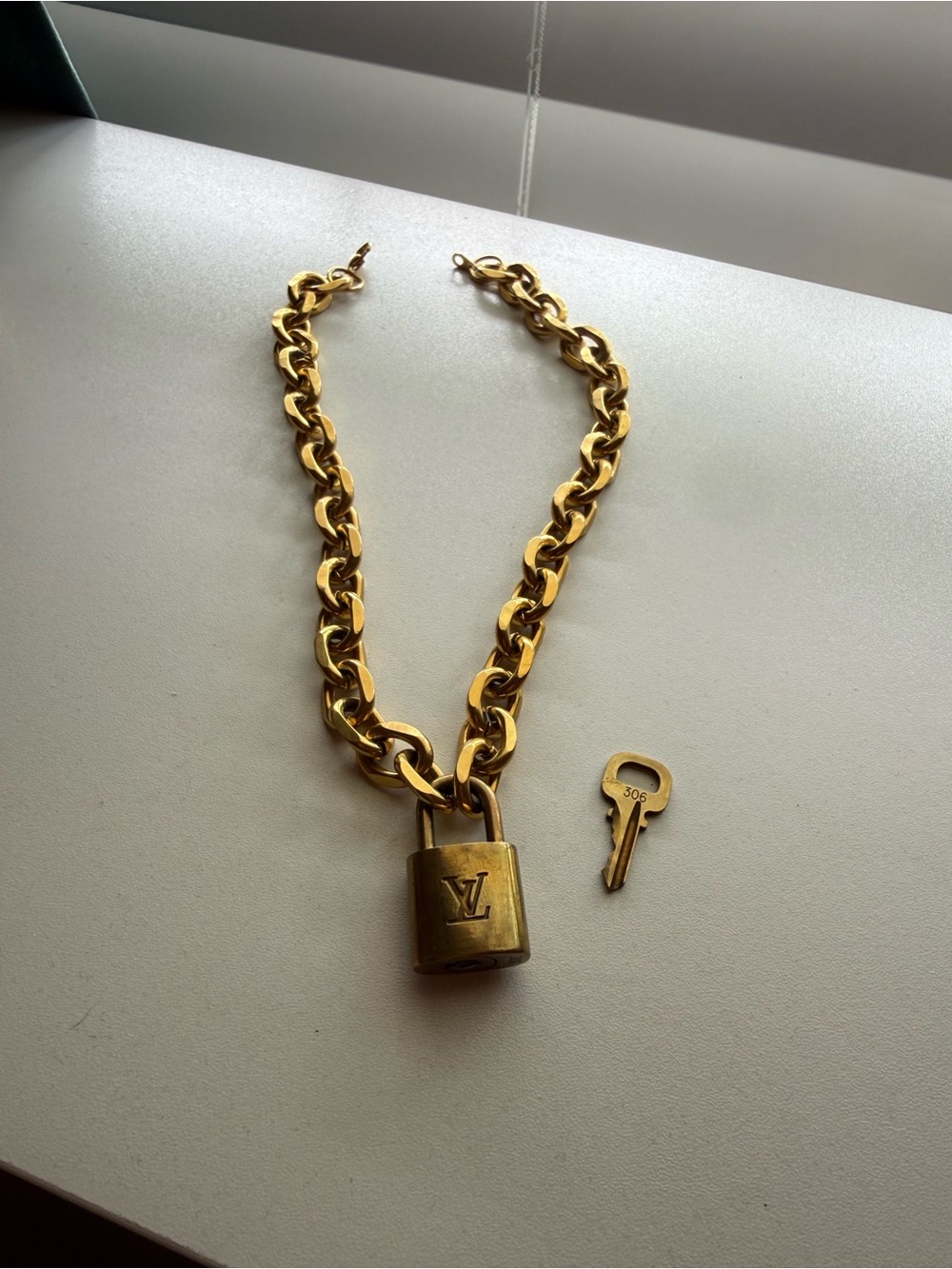 Louis Vuitton Gold-Tone Padlock Chain Hair Accessory